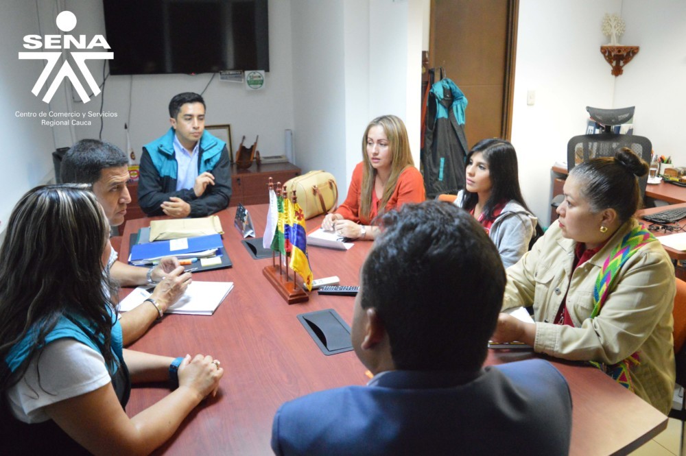 Reunión de articulación con el Subdirector del Centro de Comercio y Servicios del SENA Regional Cauca, Edward Enrique Vivas y su equipo de trabajo, para planear acciones interinstitucionales en la vigencia 2017.