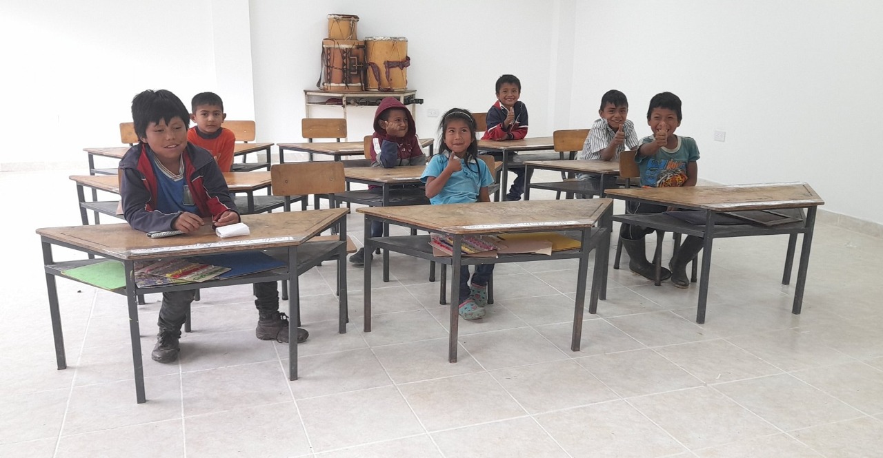 Estudiantes de preescolar de la Escuela Rural Mixta Mesa de Tálaga