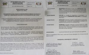 Resolución No.036 de Agosto 16 de 2022 El Concejo Municipal de Páez, exaltó la labor de la Corporación Nasa Kiwe.